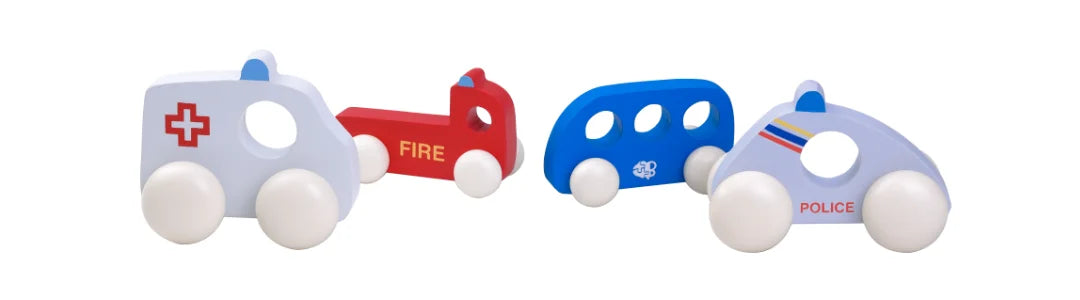 A handcrafted wooden toy car from Brain Factory, featuring smooth rounded edges and a vibrant red finish. This durable and non-toxic toy is perfect for imaginative play and encourages fine motor skill development in young children.