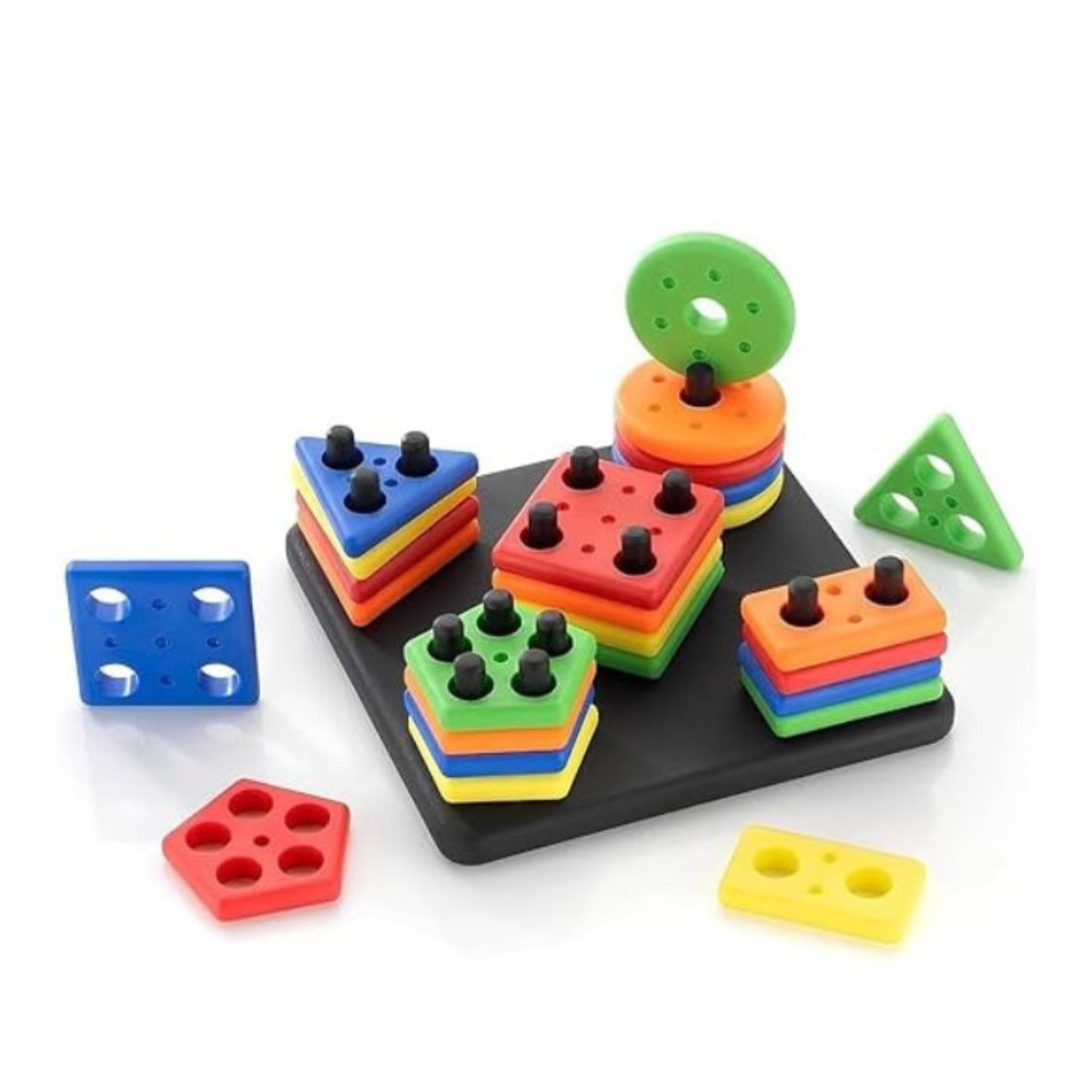 Geometric Square Sorting & Stacking Toy for Kids (1-3 Years)