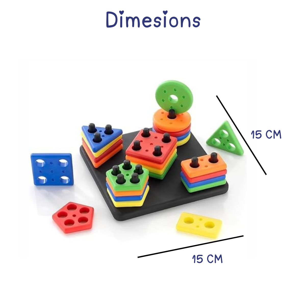 Geometric Square Sorting & Stacking Toy for Kids (1-3 Years)