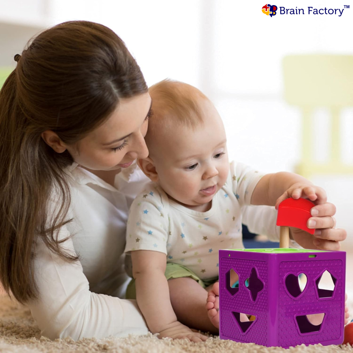 Multicolor Shape Sorting Cube for 1-2 Year Olds