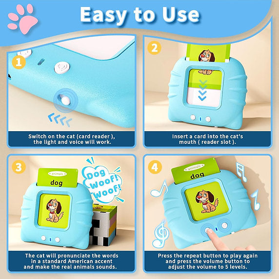Talking flash card learning toy how to use