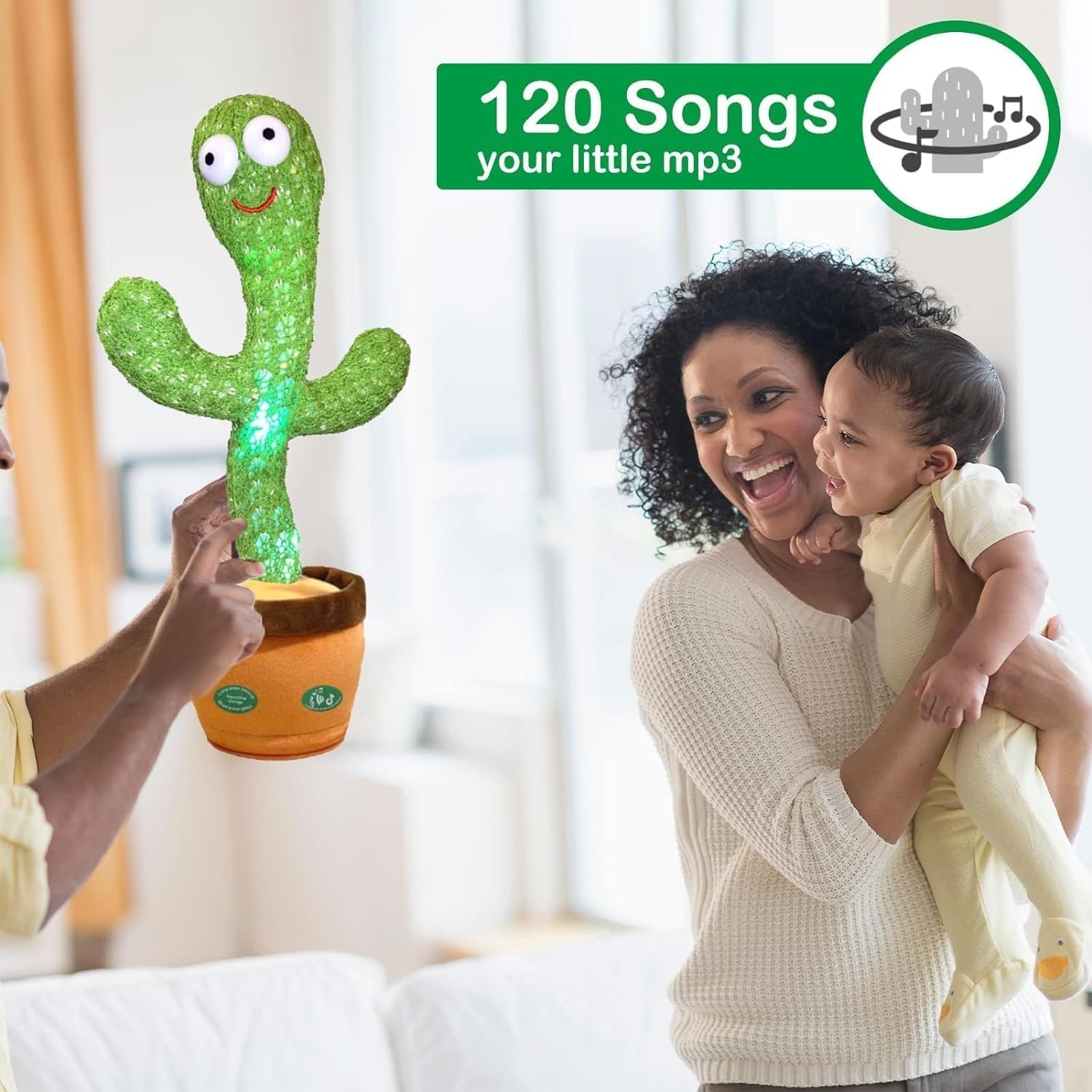 USB Rechargeable Dancing Cactus Toy – 120+ Songs & Voice Mimic