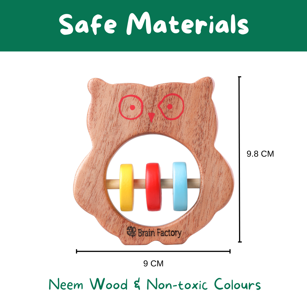 wooden rattle dimensions