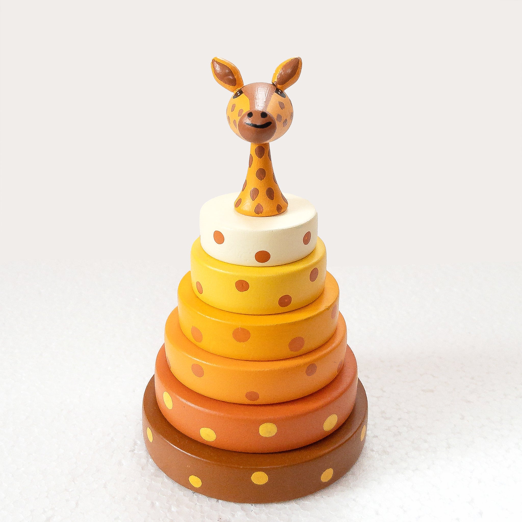Wooden Stacking Toy giraffe front view